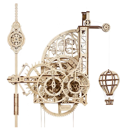 [4820184121232] Aero Clock mechanical model kit. Wall clock with pendulum